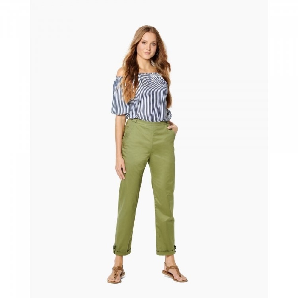 J. Crew City Fit Green Olive Wide Leg Khaki Pants